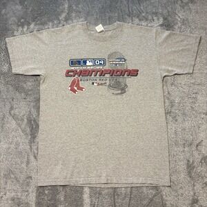 Boston Red Sox 2004 World Series Champions T Shirt Mens L Y2K MLB